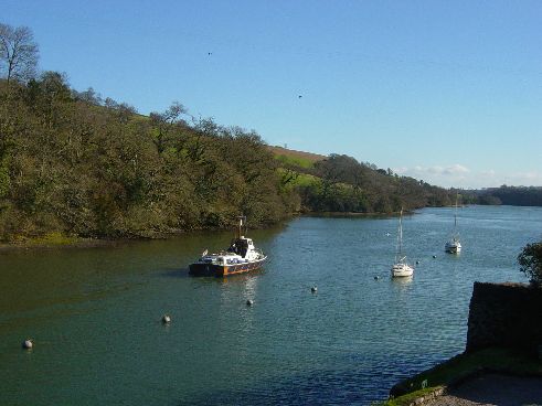 The Navy passing down the creek
